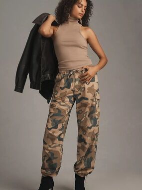 Anthropologie Pilcro Printed Camo Parachute Pants